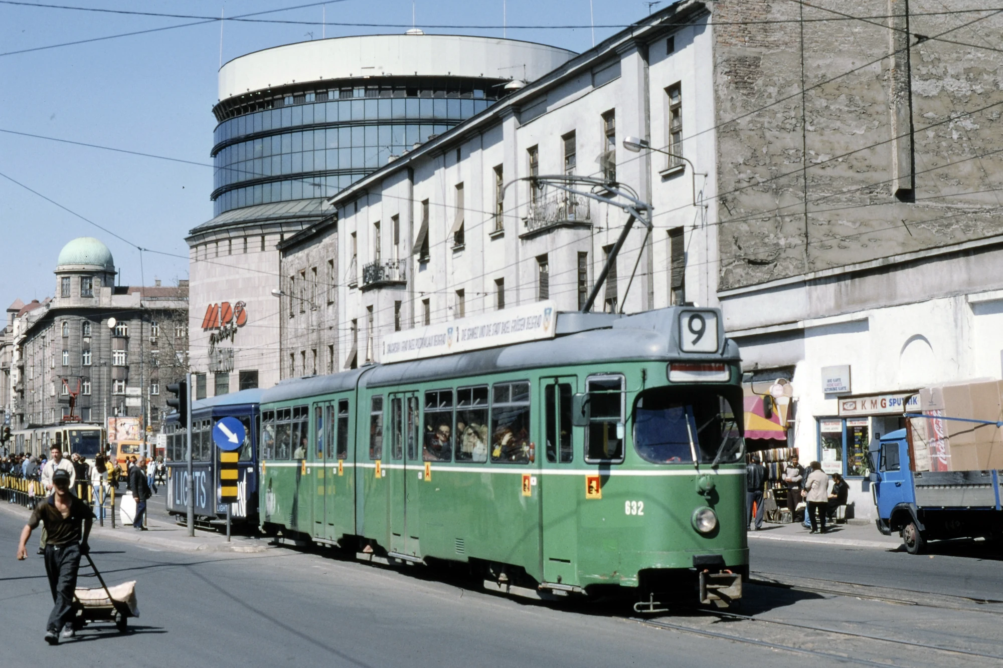 Car 632 on a city street.