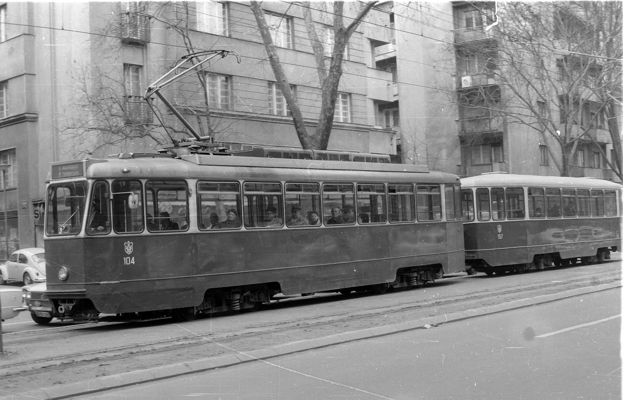 Car 104 on the streets of Belgrade.