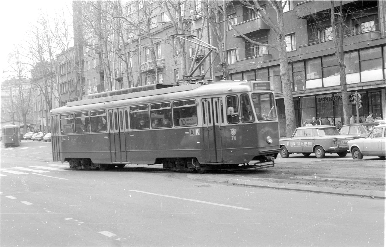 Car 74 on the streets of Belgrade.