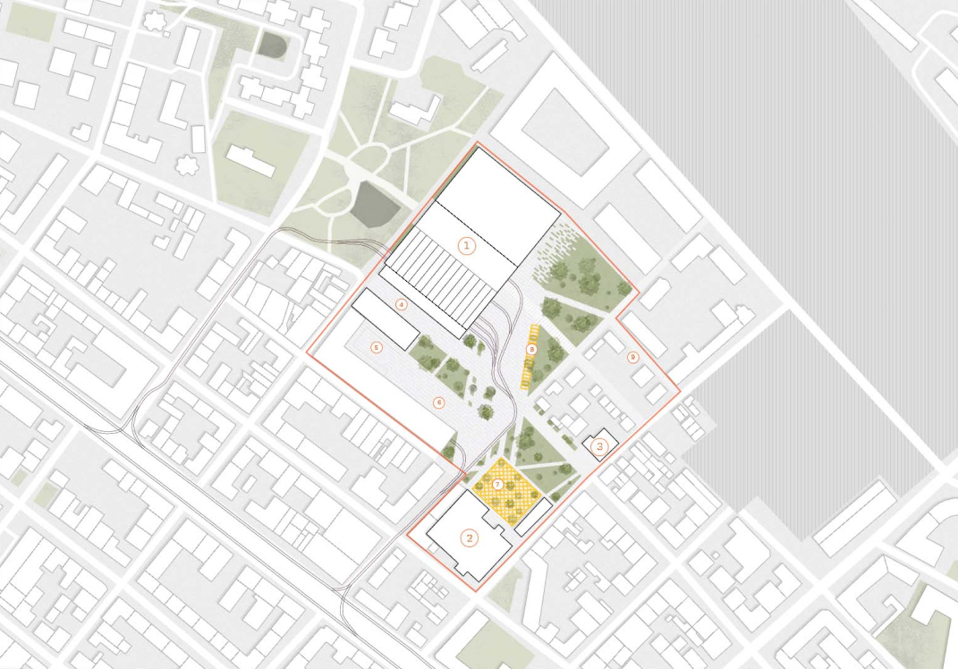 Concept plan showing a possible museum area within the Dorćol Depot site